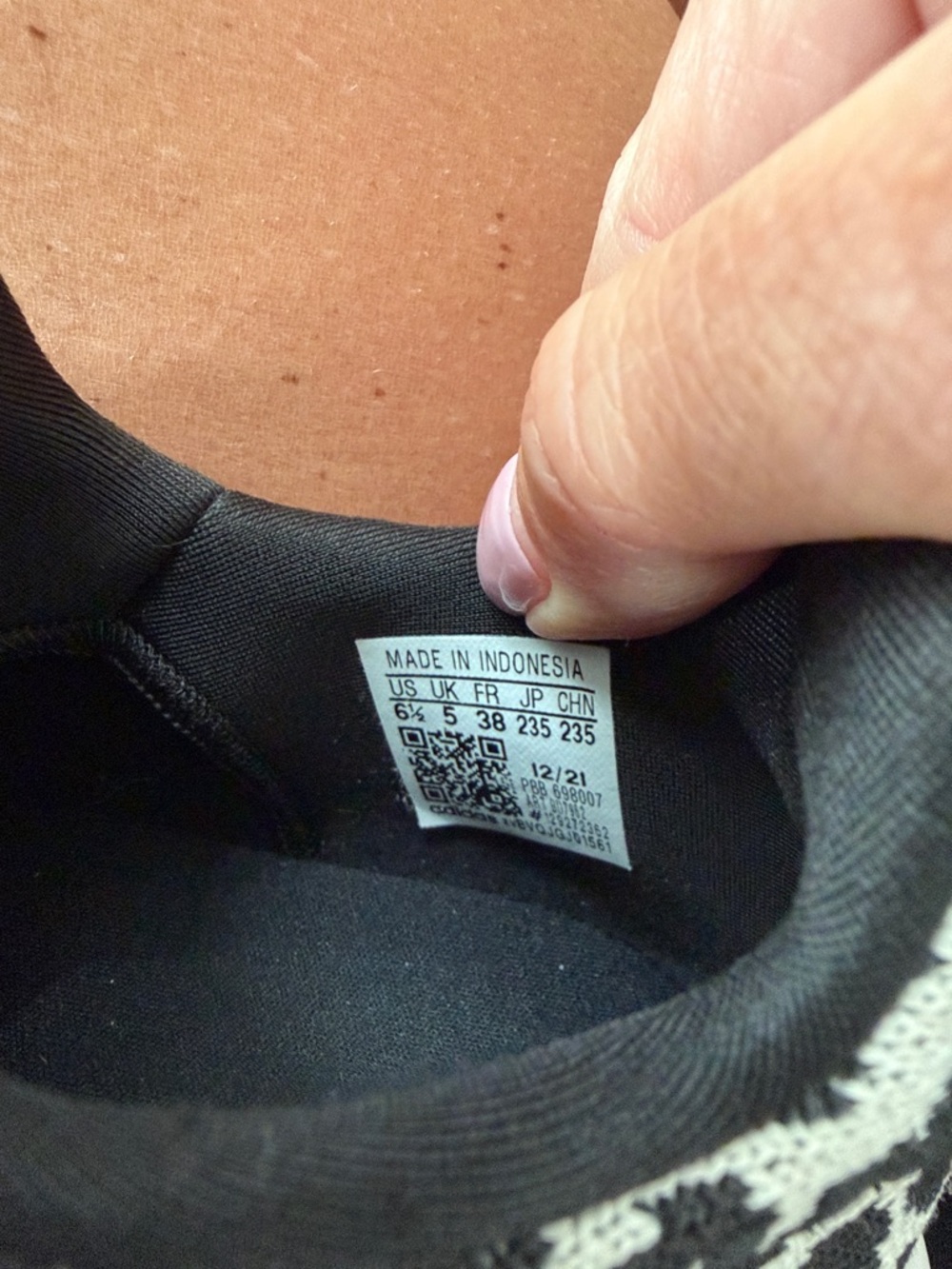 adidas Black & White Leopard Print Knit Runners - Picture 5 of 5